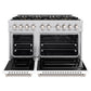ZLINE 48 in. 6.7 cu. ft. Classic Dual Fuel Range with 8 Burner DuoPro™ Cooktop and Dual Ovens with White Matte Doors (PCDR-WM-48)