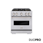 ZLINE 30 in. 4.2 cu. ft. Classic Dual Fuel Range with 4 Burner DuoPro™ Cooktop and Electric Convection Oven in Stainless Steel, Open Box-Good Condition