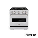 ZLINE 30 in. 4.2 cu. ft. Classic Dual Fuel Range with 4 Burner DuoPro™ Cooktop and Electric Convection Oven in Stainless Steel, Open Box-Great Condition