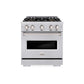 ZLINE 30 in. 4.2 cu. ft. Classic Dual Fuel Range with 4 Burner DuoPro™ Cooktop and Electric Convection Oven in Stainless Steel, Open Box-Good Condition