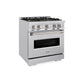 ZLINE 30 in. 4.2 cu. ft. Classic Dual Fuel Range with 4 Burner DuoPro™ Cooktop and Electric Convection Oven in Stainless Steel (PCDR30)