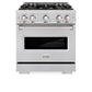ZLINE 30 in. 4.2 cu. ft. Classic Dual Fuel Range with 4 Burner DuoPro™ Cooktop and Electric Convection Oven in Stainless Steel, Open Box-Great Condition