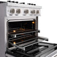 ZLINE 30 in. 4.2 cu. ft. Classic Dual Fuel Range with 4 Burner DuoPro™ Cooktop and Electric Convection Oven in Stainless Steel, Open Box-Good Condition
