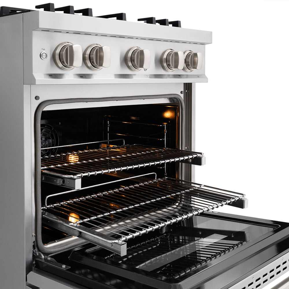 ZLINE 30 in. 4.2 cu. ft. Classic Dual Fuel Range with 4 Burner DuoPro™ Cooktop and Electric Convection Oven in Stainless Steel, Open Box-Great Condition