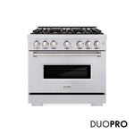 ZLINE 36 in. 5.2 cu. ft. Classic Dual Fuel Range with 6 Burner DuoPro™ Cooktop and Electric Convection Oven in Stainless Steel, Open Box-Good Condition