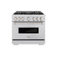 ZLINE 36 in. 5.2 cu. ft. Classic Dual Fuel Range with 6 Burner DuoPro™ Cooktop and Electric Convection Oven in Stainless Steel (PCDR36) front, oven closed.