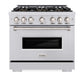 ZLINE 36 in. 5.2 cu. ft. Classic Dual Fuel Range with 6 Burner DuoPro™ Cooktop and Electric Convection Oven in Stainless Steel, Open Box-Good Condition