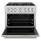 ZLINE 36 in. 5.2 cu. ft. Classic Dual Fuel Range with 6 Burner DuoPro™ Cooktop and Electric Convection Oven in Stainless Steel, Open Box-Great Condition