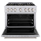 ZLINE 36 in. 5.2 cu. ft. Classic Dual Fuel Range with 6 Burner DuoPro™ Cooktop and Electric Convection Oven in Stainless Steel, Open Box-Good Condition