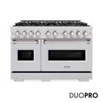 ZLINE 48 in. 6.7 cu. ft. Classic Dual Fuel Range with 8 Burner DuoPro™ Cooktop and Dual Ovens in Stainless Steel, Open Box-Good Condition