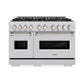 ZLINE 48 in. 6.7 cu. ft. Classic Dual Fuel Range with 8 Burner DuoPro™ Cooktop and Dual Ovens in Stainless Steel, Open Box-Good Condition