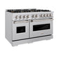 ZLINE 48 in. 6.7 cu. ft. Classic Dual Fuel Range with 8 Burner DuoPro™ Cooktop and Dual Ovens in Stainless Steel, Open Box-Great Condition
