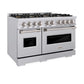 ZLINE 48 in. 6.7 cu. ft. Classic Dual Fuel Range with 8 Burner DuoPro™ Cooktop and Dual Ovens in Stainless Steel, Open Box-Good Condition