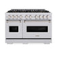 ZLINE 48 in. 6.7 cu. ft. Classic Dual Fuel Range with 8 Burner DuoPro™ Cooktop and Dual Ovens in Stainless Steel, Open Box-Good Condition