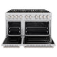ZLINE 48 in. 6.7 cu. ft. Classic Dual Fuel Range with 8 Burner DuoPro™ Cooktop and Dual Ovens in Stainless Steel, Open Box-Great Condition