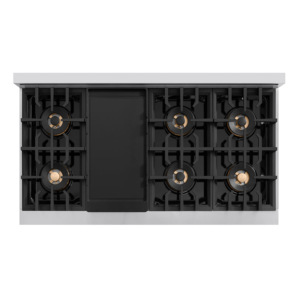 ZLINE 48 in. 6.7 cu. ft. Classic Dual Fuel Range with 8 Burner DuoPro™ Cooktop and Dual Ovens in Stainless Steel, Open Box-Great Condition