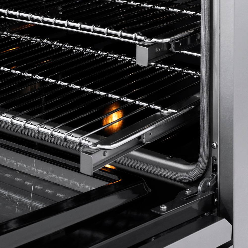 ZLINE 48 in. 6.7 cu. ft. Classic Dual Fuel Range with 8 Burner DuoPro™ Cooktop and Dual Ovens in Stainless Steel, Open Box-Great Condition