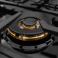 ZLINE 36 in. Classic Gas Rangetop with 6 Brass Burners and Porcelain Cooktop in Stainless Steel (RT-BR-36) large gas burner.
