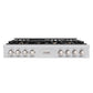 ZLINE 48 in. Classic Gas Rangetop with 8 Brass Burners and Porcelain Cooktop in Stainless Steel with Griddle (RT-BR-GR-48)