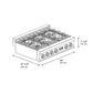ZLINE 36 in. Classic Gas Rangetop with 6 Burners and Porcelain Cooktop in Stainless Steel, Open Box-Good Condition