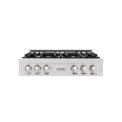 ZLINE 36 in. Classic Gas Rangetop with 6 Burners and Porcelain Cooktop in Stainless Steel (RT36)