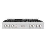 ZLINE 48 in. Classic Gas Rangetop with 8 Burners and Porcelain Cooktop in Stainless Steel (RT48) front.