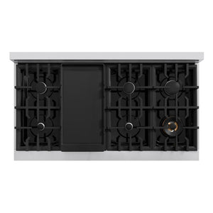 ZLINE 48 in. Legacy Gas Rangetop with 7 Burners and Porcelain Cooktop in Stainless Steel, Open Box-Great Condition