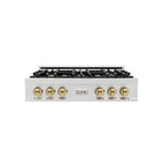 ZLINE Autograph Edition 36 in. Legacy Gas Rangetop with 6 Burners and Porcelain Cooktop in Stainless Steel with Champagne Bronze Accents, Open Box-Good Condition