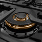 ZLINE Autograph Edition 48 in. Legacy Gas Rangetop with 7 Burners and Porcelain Cooktop in Stainless Steel with Polished Gold Accents, Open Box-Great Condition