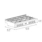 ZLINE Autograph Edition 48 in. Classic Gas Rangetop with 8 Burners and Porcelain Cooktop in Stainless Steel with Polished Gold Accents (RTZ-48-G) dimensional diagram.
