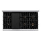 ZLINE Autograph Edition 48 in. Classic Gas Rangetop with 8 Burners and Porcelain Cooktop in Stainless Steel with Matte Black Accents (RTZ-48-MB) top-down, above cooktop.