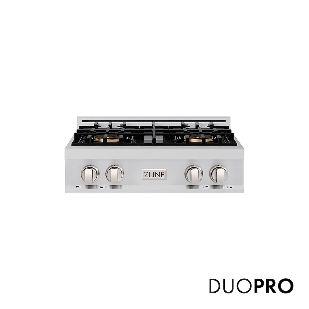 ZLINE 30 in. Classic Gas Rangetop with 4 Burner DuoPro™ Cooktop in Stainless Steel, Open Box-Good Condition