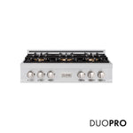 ZLINE 36 in. Classic Gas Rangetop with 6 Burner DuoPro™ Cooktop in Stainless Steel, Open Box-Good Condition