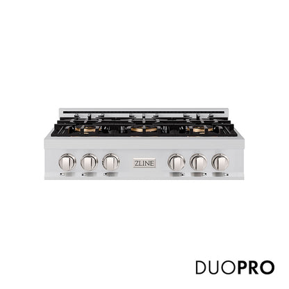 ZLINE 36 in. Classic Gas Rangetop with 6 Burner DuoPro™ Cooktop in Stainless Steel, Open Box-Good Condition