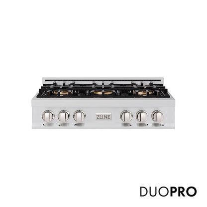 ZLINE 36 in. Classic Gas Rangetop with 6 Burner DuoPro™ Cooktop in Stainless Steel, Open Box-Great Condition