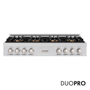 ZLINE 48 in. Classic Gas Rangetop with 8 Burner DuoPro™ Cooktop in Stainless Steel, Open Box-Great Condition main image.