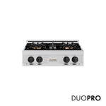 ZLINE Autograph Edition 30 in. Classic Gas Rangetop with 4 Burner DuoPro™ Cooktop in Stainless Steel and Matte Black Accents, Open Box-Good Condition