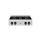 ZLINE Autograph Edition 30 in. Classic Gas Rangetop with 4 Burner DuoPro™ Cooktop in Stainless Steel and Matte Black Accents (PCRTZ-30-MB) front.