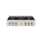 ZLINE Autograph Edition 36 in. Classic Gas Rangetop with 6 Burner DuoPro™ Cooktop in Stainless Steel and Champagne Bronze Accents, Open Box-Good Condition
