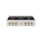 ZLINE Autograph Edition 36 in. Classic Gas Rangetop with 6 Burner DuoPro™ Cooktop in Stainless Steel and Champagne Bronze Accents, Open Box-Great Condition
