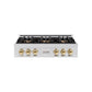 ZLINE Autograph Edition 36 in. Classic Gas Rangetop with 6 Burner DuoPro™ Cooktop in Stainless Steel and Polished Gold Accents, Open Box-Good Condition