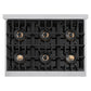 ZLINE Autograph Edition 36 in. Classic Gas Rangetop with 6 Burner DuoPro™ Cooktop in Stainless Steel and Matte Black Accents, Open Box-Great Condition