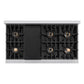 ZLINE Autograph Edition 48 in. Classic Gas Rangetop with 8 Burner DuoPro™ Cooktop in Stainless Steel and Matte Black Accents, Open Box-Good Condition