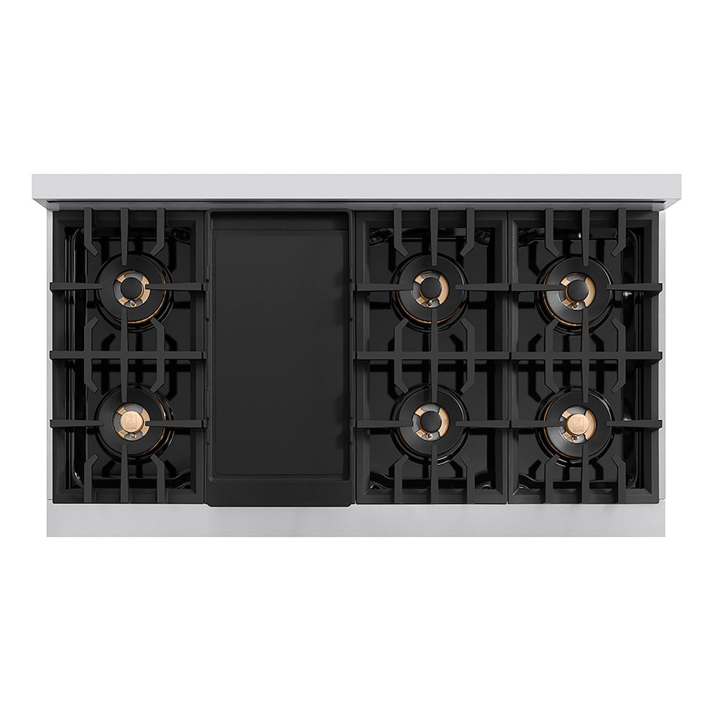 ZLINE Autograph Edition 48 in. Classic Gas Rangetop with 8 Burner DuoPro™ Cooktop in Stainless Steel and Matte Black Accents, Open Box-Good Condition