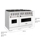ZLINE 48 in. 6.7 cu. ft. Classic Gas Range with 8 Burner DuoPro™ Cooktop and Dual Ovens with White Matte Doors (PCGR-WM-48)