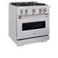 ZLINE 30 in. 4.2 cu. ft. Classic Gas Range with 4 Burner DuoPro™ Cooktop and Convection Gas Oven in Stainless Steel (PCGR30)
