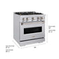 ZLINE 30 in. 4.2 cu. ft. Classic Gas Range with 4 Burner DuoPro™ Cooktop and Convection Gas Oven in Stainless Steel (PCGR30)