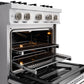 ZLINE 30 in. 4.2 cu. ft. Classic Gas Range with 4 Burner DuoPro™ Cooktop and Convection Gas Oven in Stainless Steel, Open Box-Great Condition