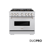 ZLINE 36 in. 5.2 cu. ft. Classic Gas Range with 6 Burner DuoPro™ Cooktop and Convection Gas Oven in Stainless Steel, Open Box-Great Condition