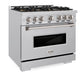 ZLINE 36 in. 5.2 cu. ft. Classic Gas Range with 6 Burner DuoPro™ Cooktop and Convection Gas Oven in Stainless Steel, Open Box-Great Condition
